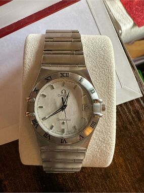 Omega Constellation Silver White Dial Steel Bracelet Watch with Original Box